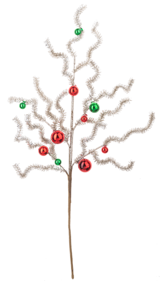 Silver Tinsel Ball Spray