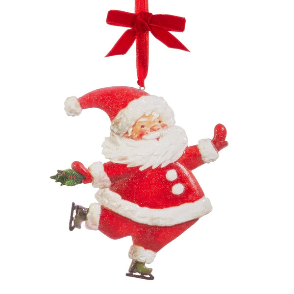 Skating Santa Ornament