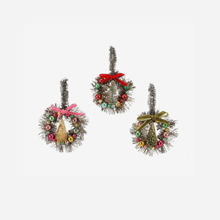 Tinsel Wreath Ornament Set
