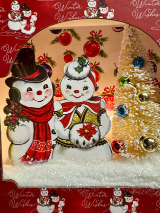 Lighted Magic Of Christmas Snowmen Shadow Box