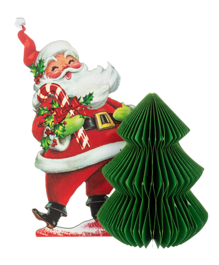 Vintage Inspired Honeycomb Santa with Tree