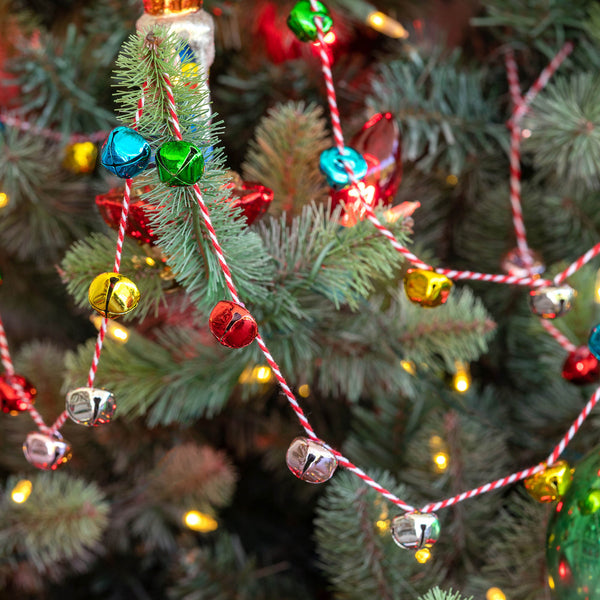 Retro Jingle Bell 4.5' Garland On Tree