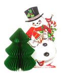 Vintage Inspired Honeycomb Snowman with Tree