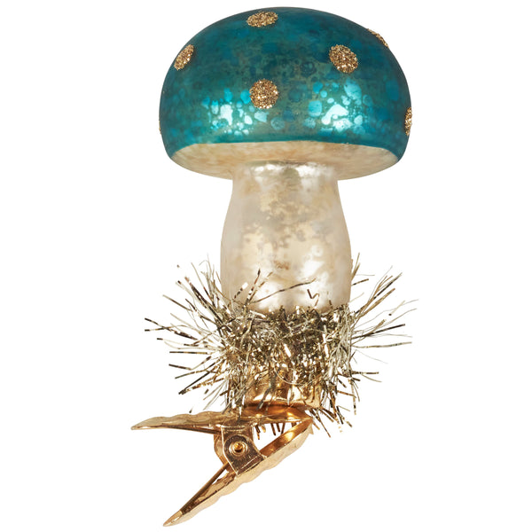 Glass Mushroom Clip-On Ornament Set