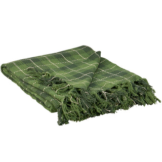 Green Tartan Throw Blanket