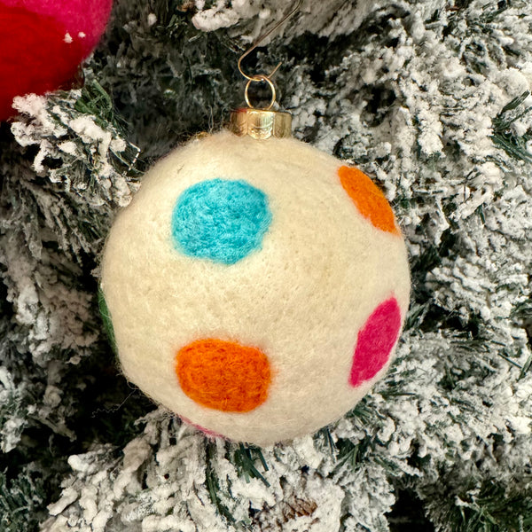 Merry Assorted Set of Six Wool Ornaments