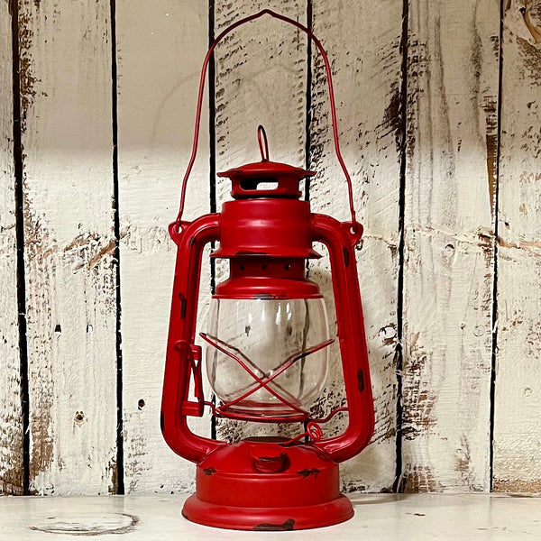 Red Iron & Glass Lantern