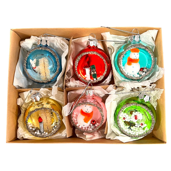 Retro Diorama Reflector Ornament Set